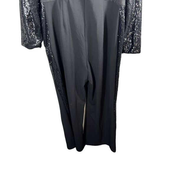 Venus Sparkly Black Sequin Jumpsuit - Picture 6 of 10